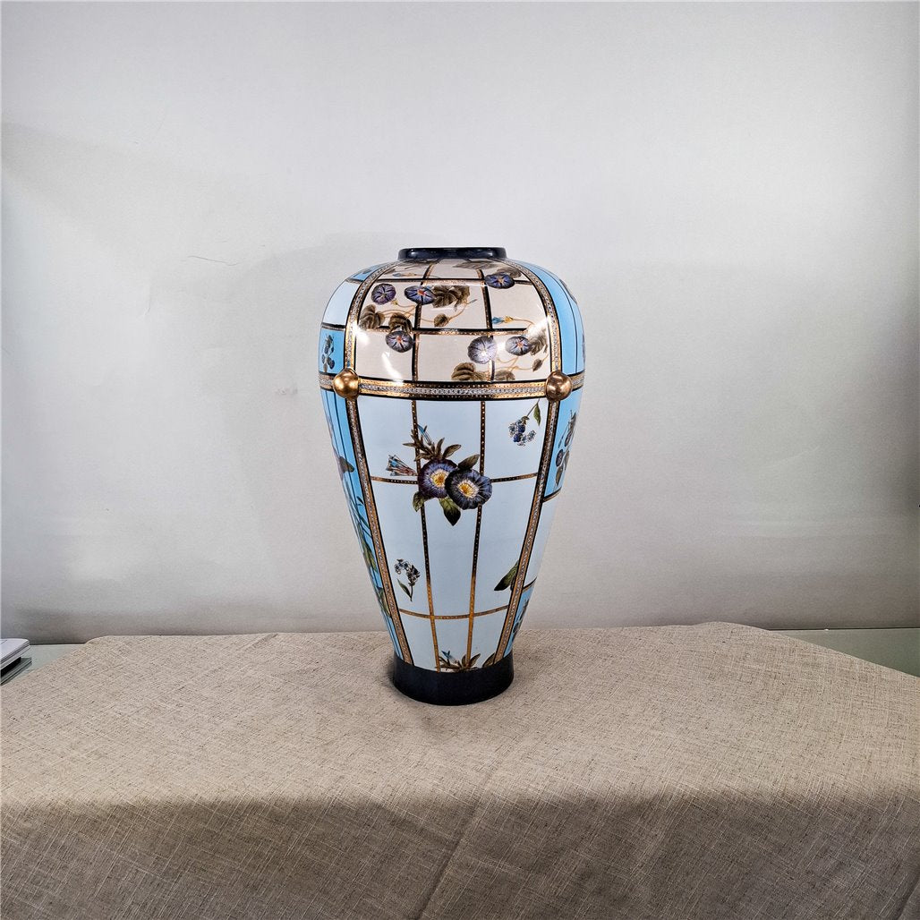 Danny's Fine Porcelain Blue Floral Lidded Jar - CLOSEOUT