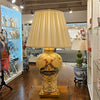 Danny's Fine Porcelain Lamp with Rooster Motif and Lattice Pattern and Bronze Ormolu Base