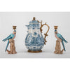Danny's Fine Porcelain Porcelain Blue Parrot Candle Holder Pair