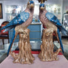 Danny's Fine Porcelain Porcelain Blue Parrot Candle Holder Pair