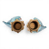 Danny's Fine Porcelain Porcelain Blue Parrot Candle Holder Pair