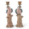 Danny's Fine Porcelain Porcelain Blue Parrot Candle Holder Pair