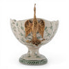 Danny's Fine Porcelain Porcelain Peacock Handle Basin with Bronze Ormolu - Green Bird Collection