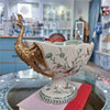 Danny's Fine Porcelain Porcelain Peacock Handle Basin with Bronze Ormolu - Green Bird Collection