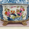 Danny's Fine Porcelain Porcelain Oval Lidded Box with Bronze Ormolu - Garden Trellis
