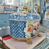 Danny's Fine Porcelain Porcelain Oval Lidded Box with Bronze Ormolu - Garden Trellis