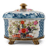 Danny's Fine Porcelain Porcelain Oval Lidded Box with Bronze Ormolu - Garden Trellis