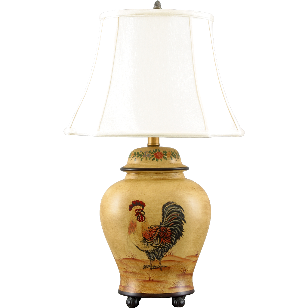 Danny's Fine Porcelain 28" Oval Jar Lamp - Rooster Field