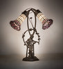 17" High Stained Glass Pond Lily 2 Light Trellis Girl Accent Lamp