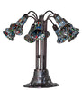 24" High Stained Glass Pond Lily 10 Light Table Lamp