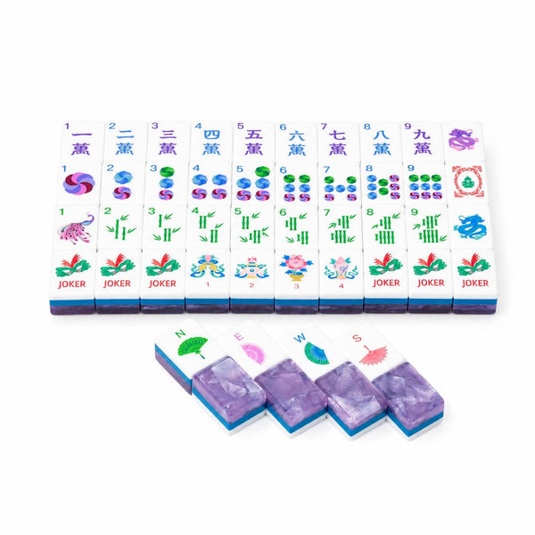Lavender Peacock Mahjong Tile Set