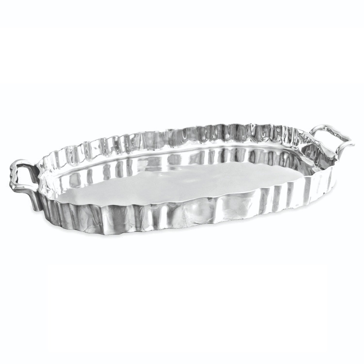 Beatriz Ball VINTAGE Fluted Oval Tray with Handles