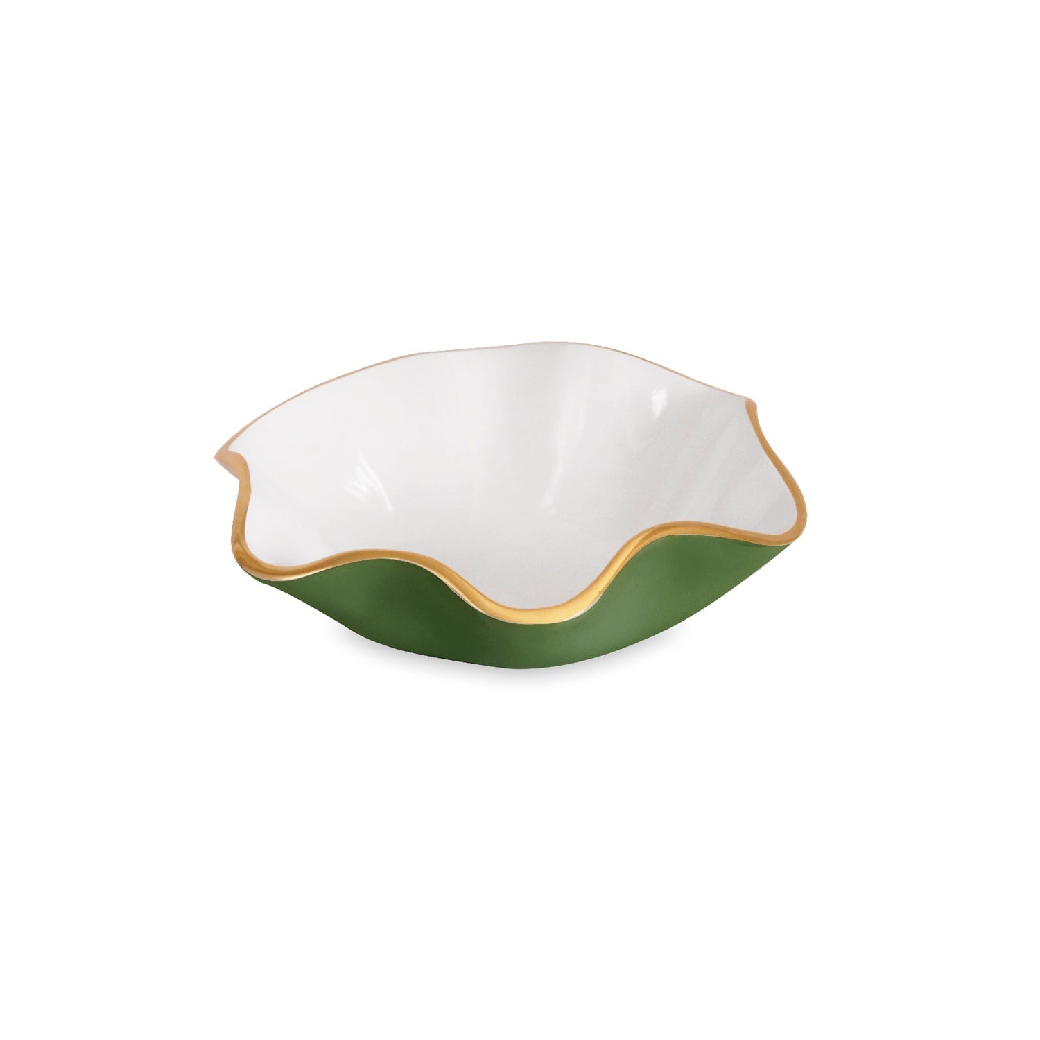 Beatriz Ball ENCANTO Carola Small Round Bowl Leaf Green and White