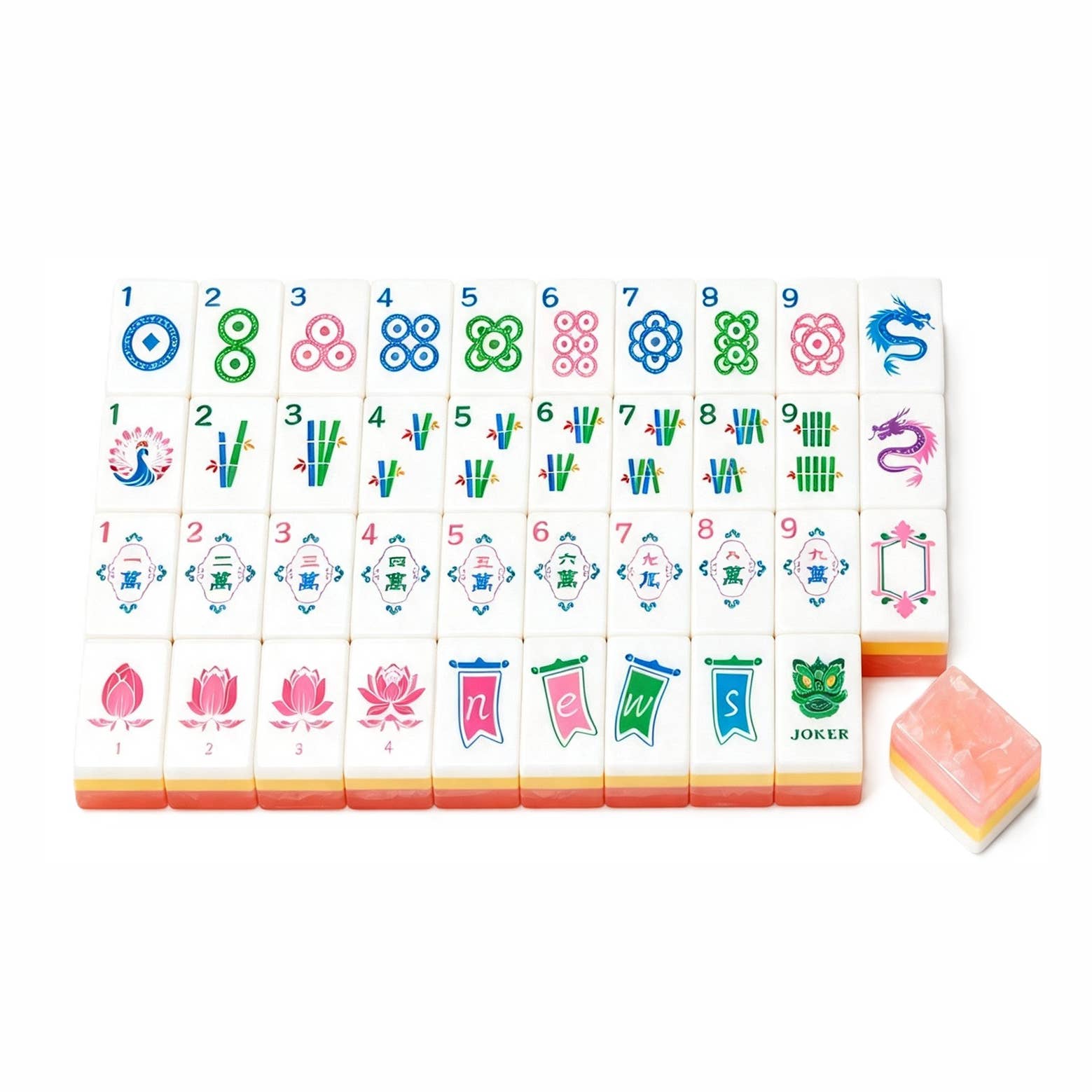 Sunset Lotus Mahjong Tile Set