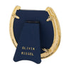 Olivia Riegel Gold Horseshoe Frame with Capri Blue Stones Blue