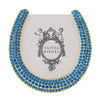 Olivia Riegel Gold Horseshoe Frame with Capri Blue Stones Blue