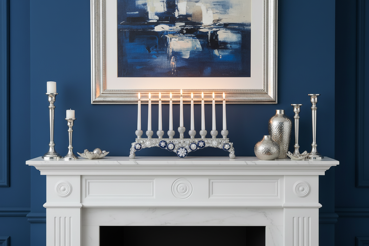 Olivia Riegel Blue & White Charisma Menorah Blue