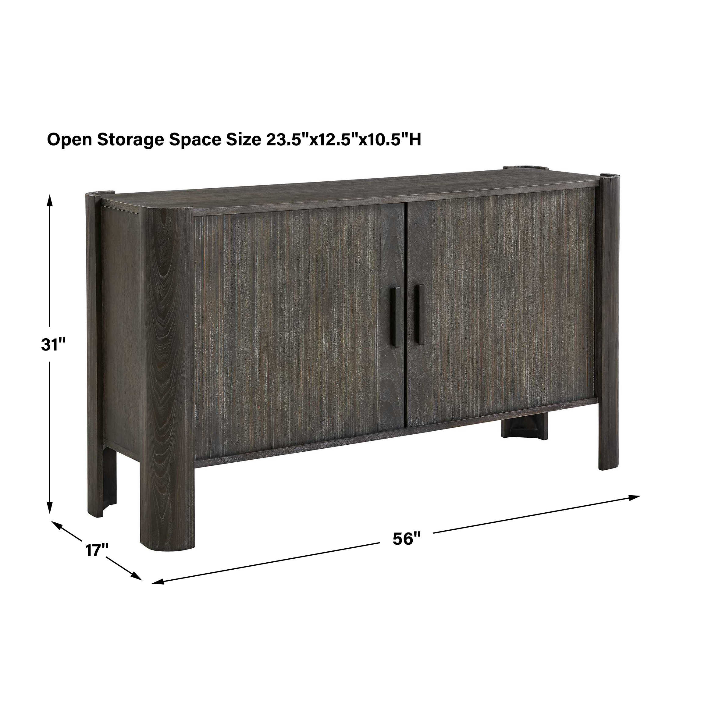 Uttermost Drury 2 Door Dark Gray Cabinet