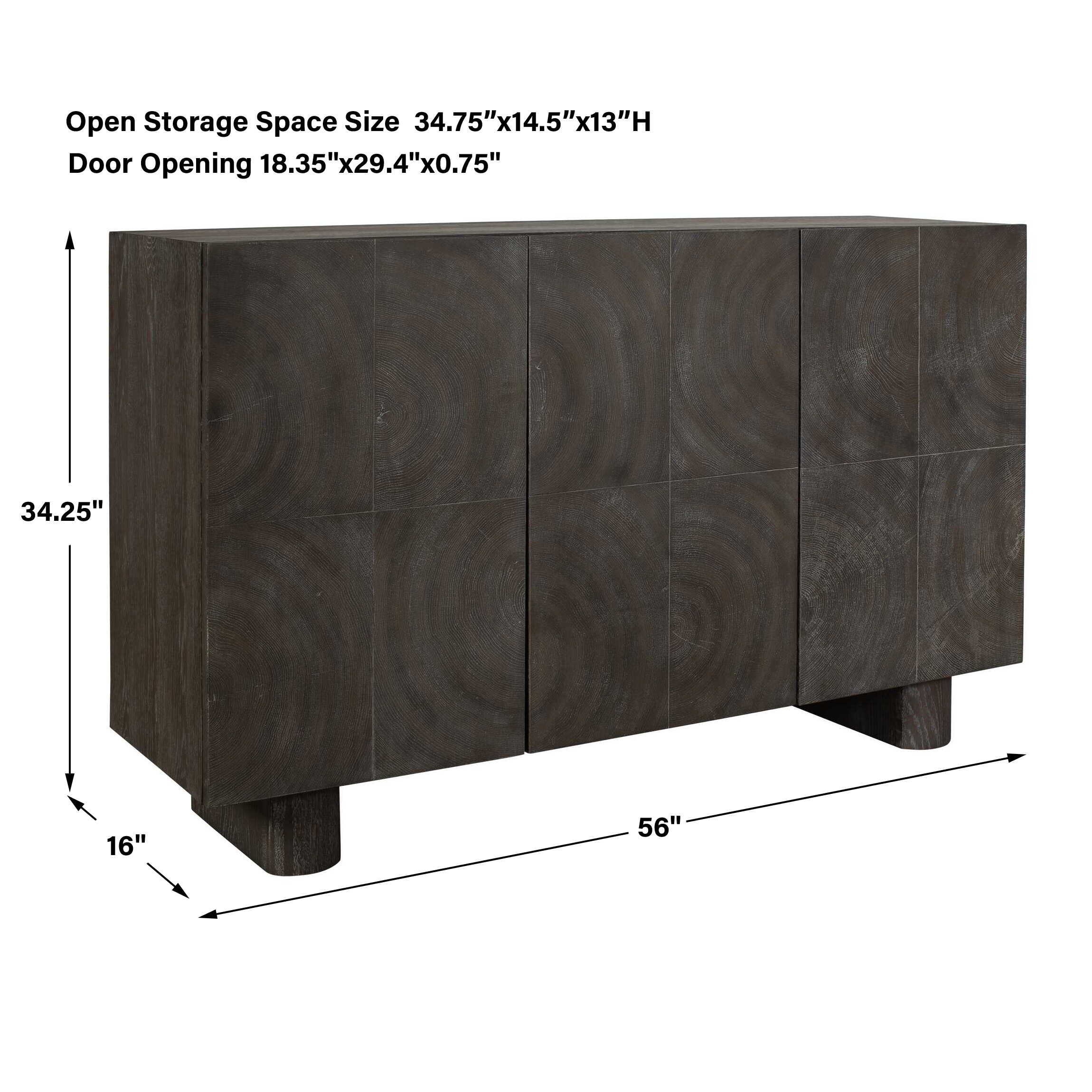 Uttermost Phineas 3 Door Modern Cabinet