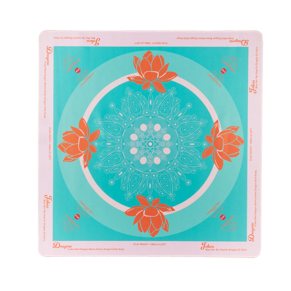 Lotus Mahjong Mat Teal