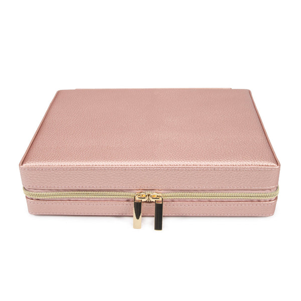 Leah Large Travel Jewelry Case Pink