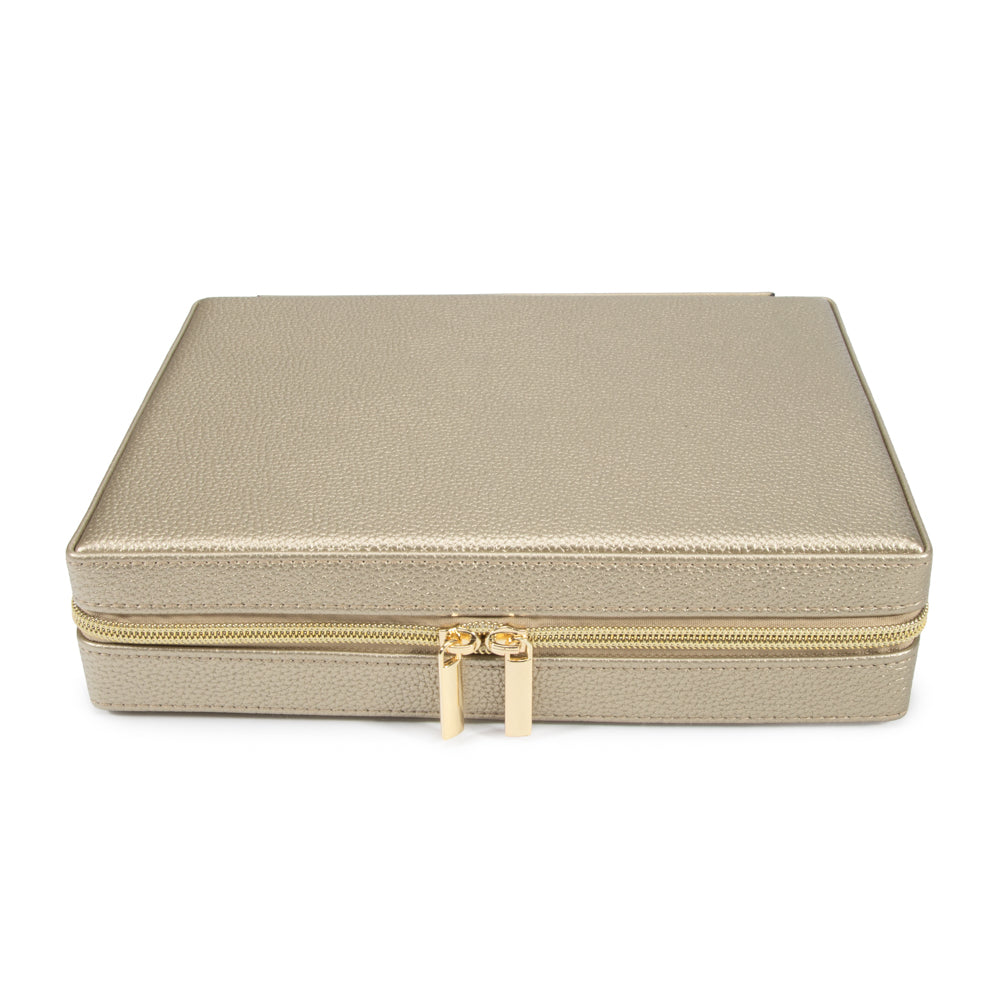 Leah Large Travel Jewelry Case Gold