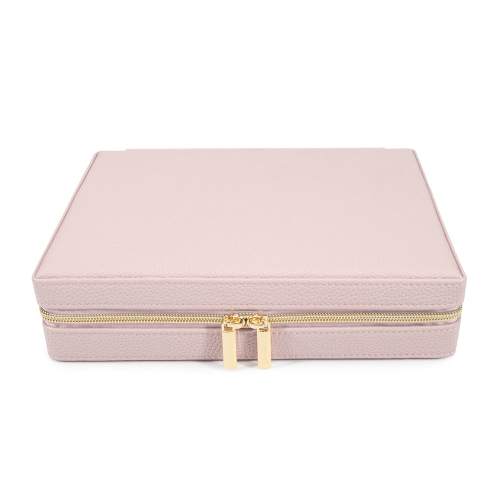 Leah Large Travel Jewelry Case Pale Pink
