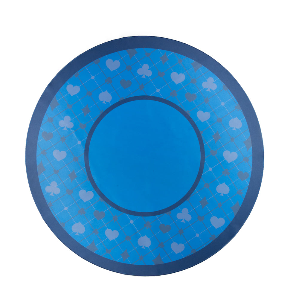 Lucky Suits Poker Mat Blue