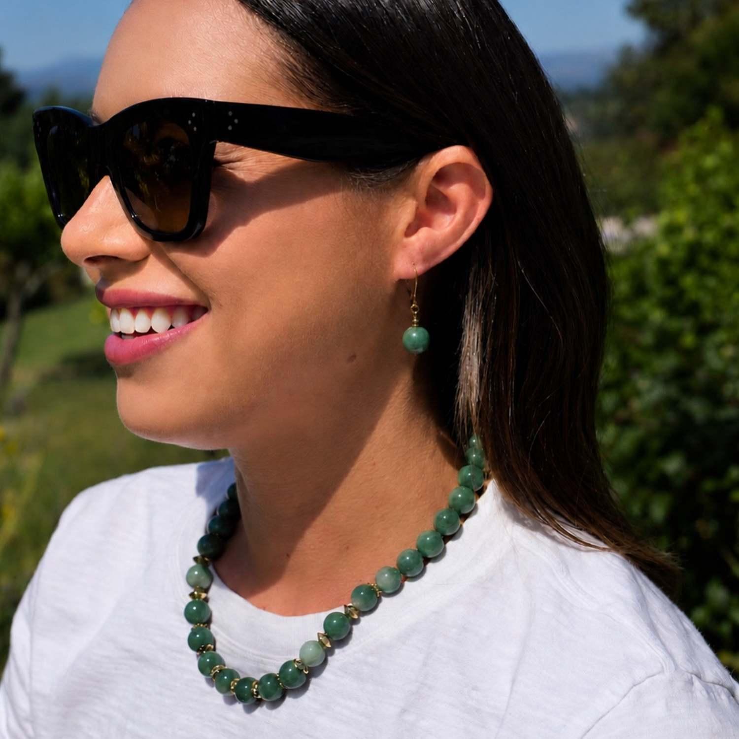 Olivia Riegel Green Aventurine Bead Necklace Green
