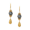 Olivia Riegel Gold Teardrop Earrings Hematite
