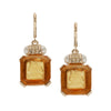 Olivia Riegel Square Topaz with Pearls Leverback Drop Earrings