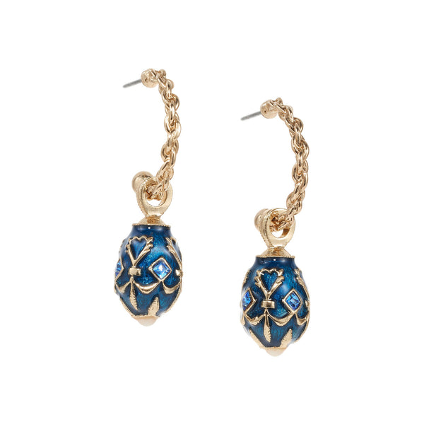 Olivia Riegel Blue Enamel Egg Hoop Earrings