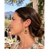 Olivia Riegel Gold Medallion with Pearls Leverback Earrings