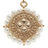 Olivia Riegel Gold Medallion with Pearls Leverback Earrings