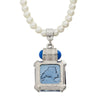Olivia Riegel Blue Venetian Glass Intaglio Pendant on Glass Pearl Necklace