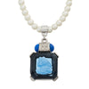 Olivia Riegel Blue Venetian Glass Intaglio Pendant on Glass Pearl Necklace