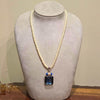 Olivia Riegel Blue Venetian Glass Intaglio Pendant on Glass Pearl Necklace
