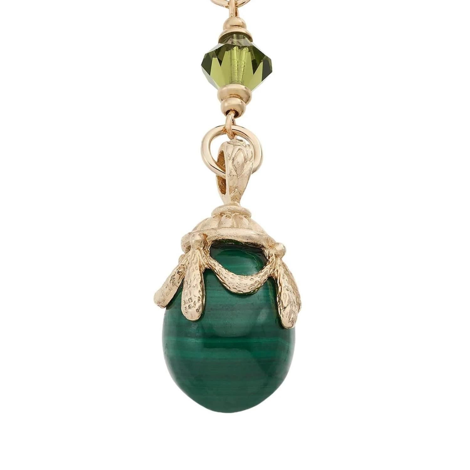 Olivia Riegel Malachite Egg Pendant Necklace
