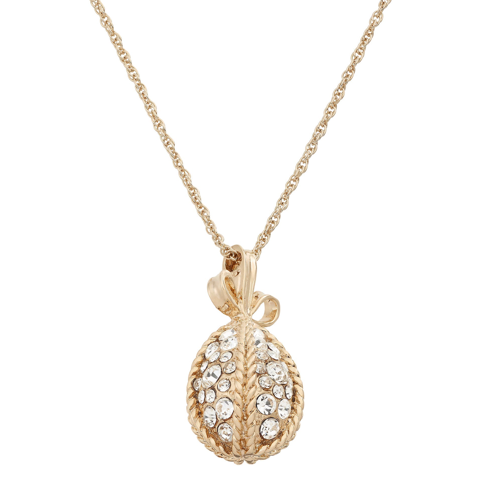 Olivia Riegel Pavé Crystal Egg Pendant Necklace