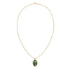 Olivia Riegel Enamel Egg Locket Pendant Necklace Green