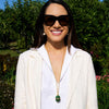 Olivia Riegel Enamel Egg Locket Pendant Necklace Green