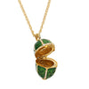 Olivia Riegel Enamel Egg Locket Pendant Necklace Green