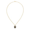 Olivia Riegel Enamel Egg Locket Pendant Necklace Gray