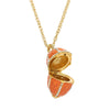 Olivia Riegel Enamel Egg Locket Pendant Necklace Salmon