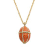 Olivia Riegel Enamel Egg Locket Pendant Necklace Salmon