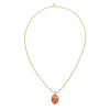 Olivia Riegel Enamel Egg Locket Pendant Necklace Salmon