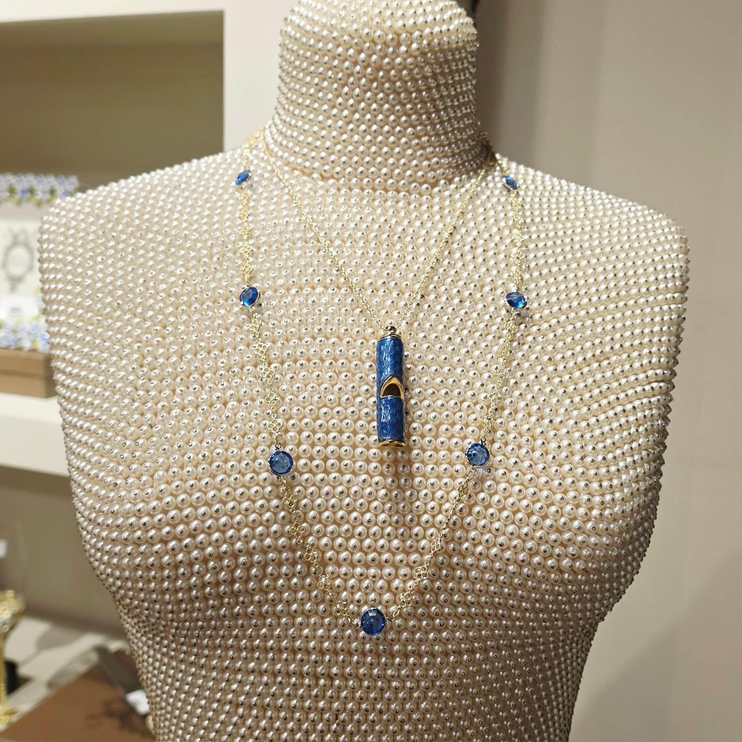 Olivia Riegel Sapphire Crystal Station Filigree Necklace