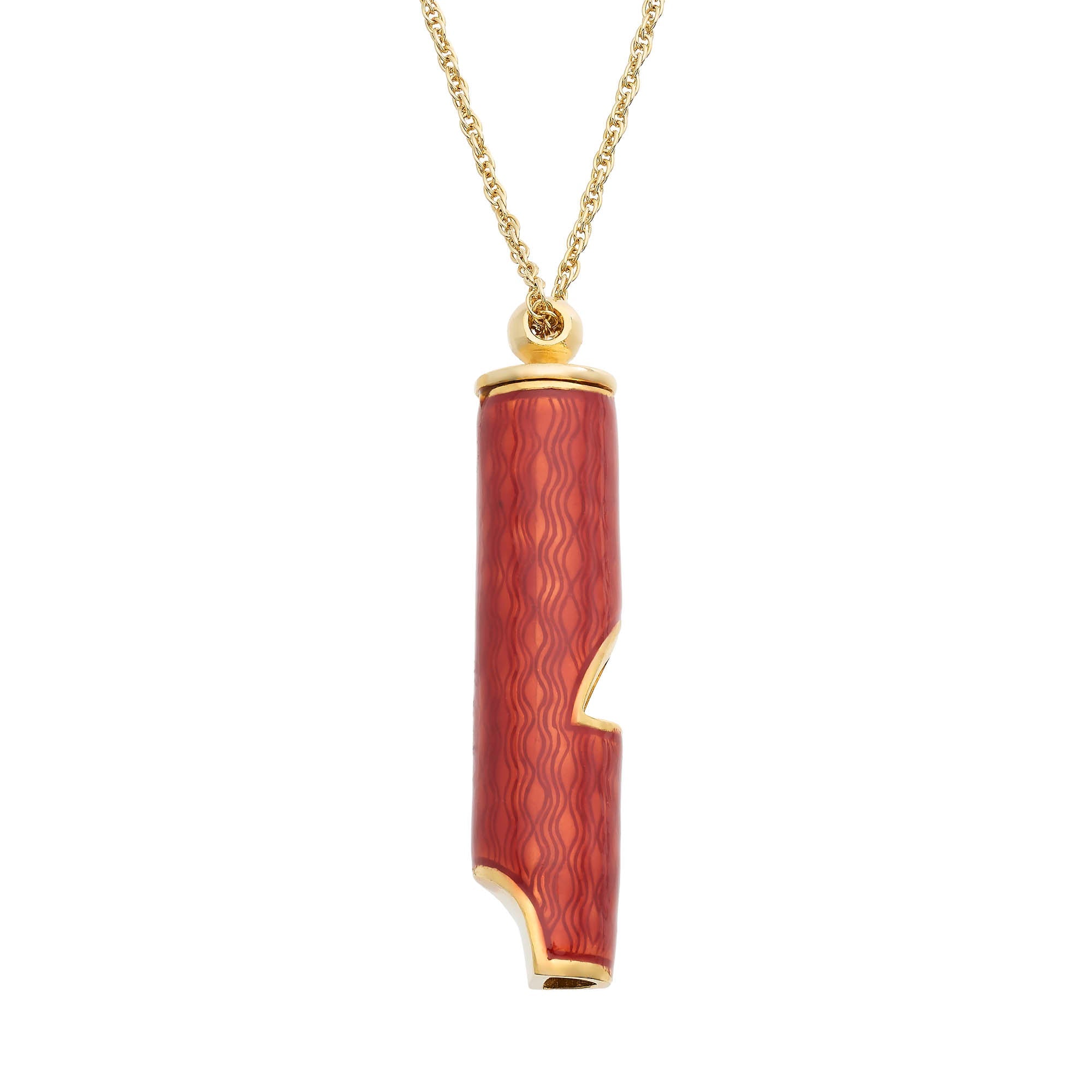 Olivia Riegel Enamel Whistle Pendant Necklace Red