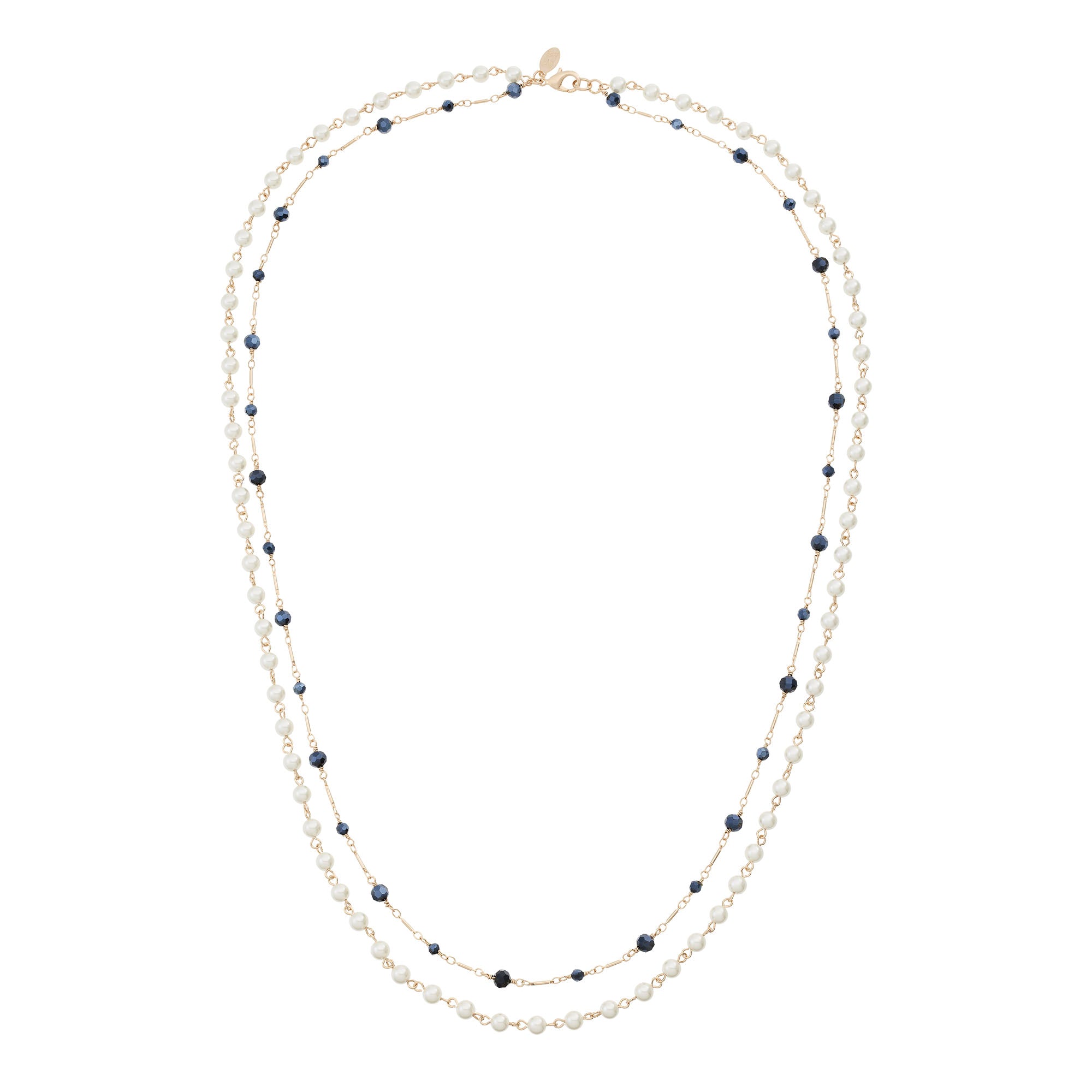Olivia Riegel Glass Pearl & Hematite Double Strand Necklace