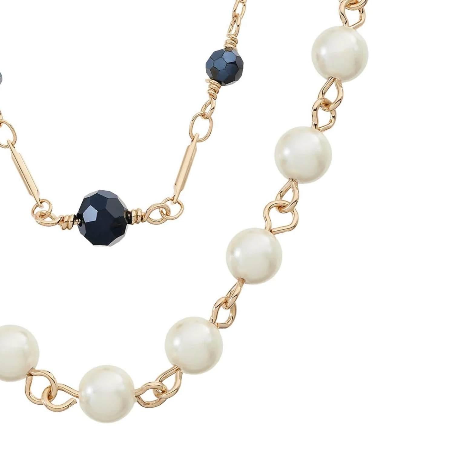 Olivia Riegel Glass Pearl & Hematite Double Strand Necklace